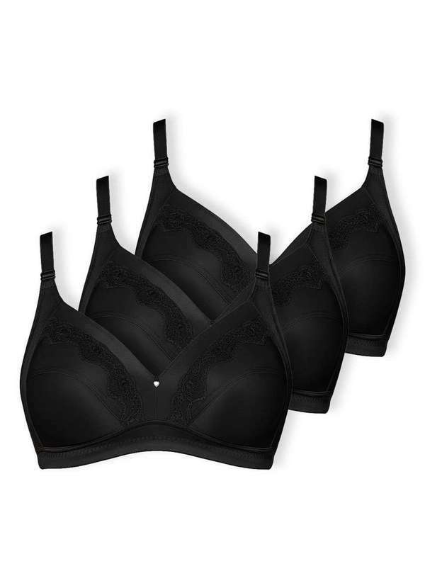 Demillus - Kit com 3 Sutiãs sem Aro e sem Bojo Dilady 12371 Preto