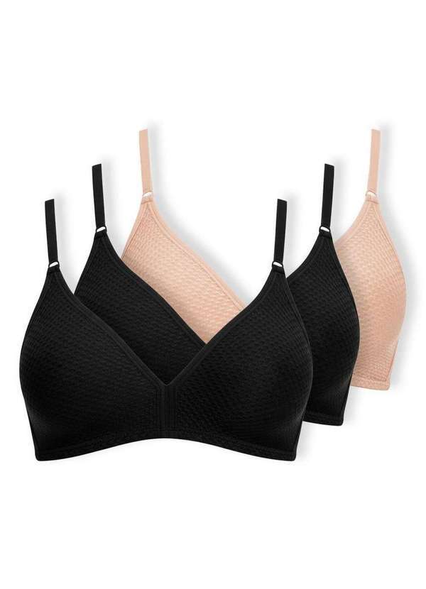 Dilady - Kit com 3 Sutiãs sem Aro e sem Bojo Dilady 203100 Preto-Chocolate