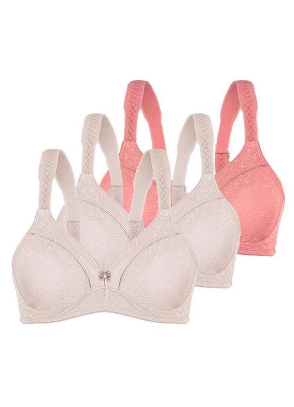 Duloren - Kit com 3 Sutiãs sem Aro e sem Bojo Duloren 111248 Taça B Beige-Foncè-Argile-Rosé