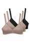 Demillus - Kit com 3 Sutiãs sem Aro e sem Bojo Moderato Demillus 61100 Bege-Rosado-Bege-Rosado-Preto - variação: Bege-Rosado-Bege-Rosado-Preto