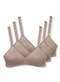 Demillus - Kit com 3 Sutiãs sem Aro e sem Bojo Moderato Demillus 61100 Bege-Rosado-Bege-Rosado-Preto - variação: Bege-Rosado