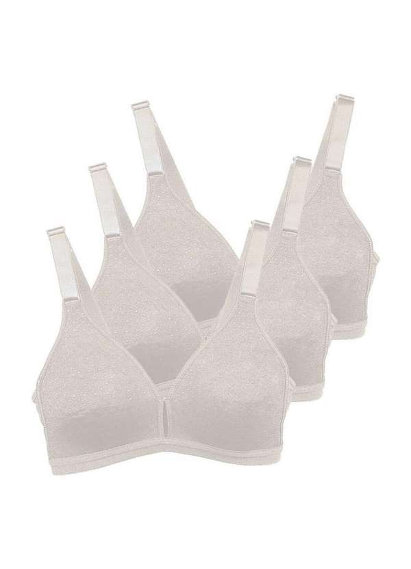 Demillus - Kit com 3 Sutiãs sem Aro e sem Bojo Olimpo Demillus 61019 Pérola