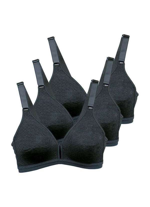 Demillus - Kit com 3 Sutiãs sem Aro e sem Bojo Olimpo Demillus 61019 Preto