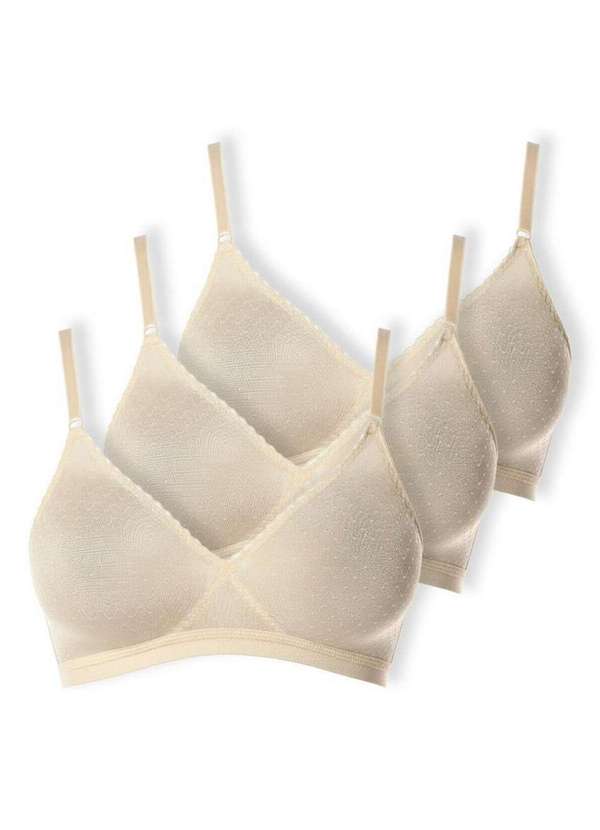 Demillus - Kit com 3 Sutiãs sem Aro e sem Bojo Poás Demillus 61411 Pérola