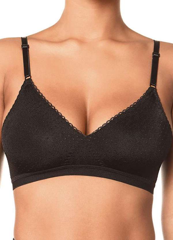 Demillus - Kit com 3 Sutiãs sem Aro e sem Bojo Poás Demillus 61411 Preto-Bege-Rosado-Pérola 2