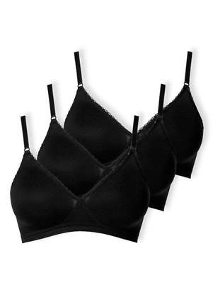 Kit com 3 Sutiãs sem Aro e sem Bojo Poás Demillus 61411 - DEMILLUS