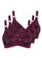 Demillus - Kit com 3 Sutiãs Sustentação Olimpo Anizete Demillus 61741 Taça B Bege-Rosado-Vinho-Barolo-Preto - variação: Vinho-Barolo