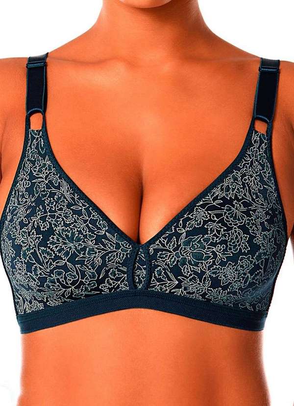 Demillus - Kit com 3 Sutiãs Sustentação Olimpo Firantela Demillus 61742 Marinho-Bronze 2