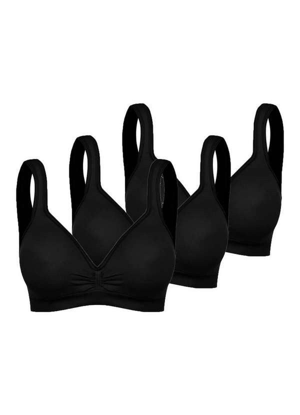 Trifil - Kit com 3 Top sem Aro com Bojo Trifil 3294 Preto