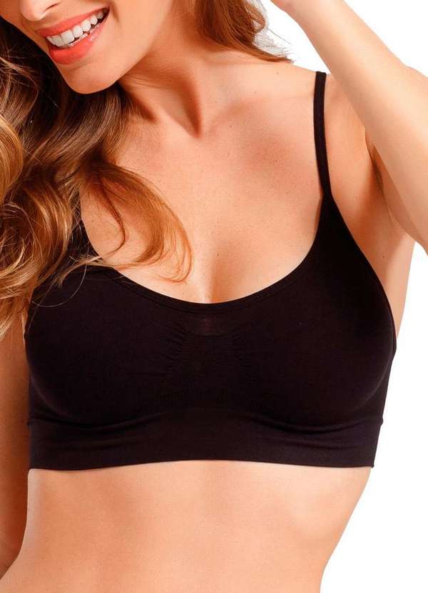 She - Kit com 3 Tops Nadador sem Aro e sem Bojo She 753.02 Preto 2