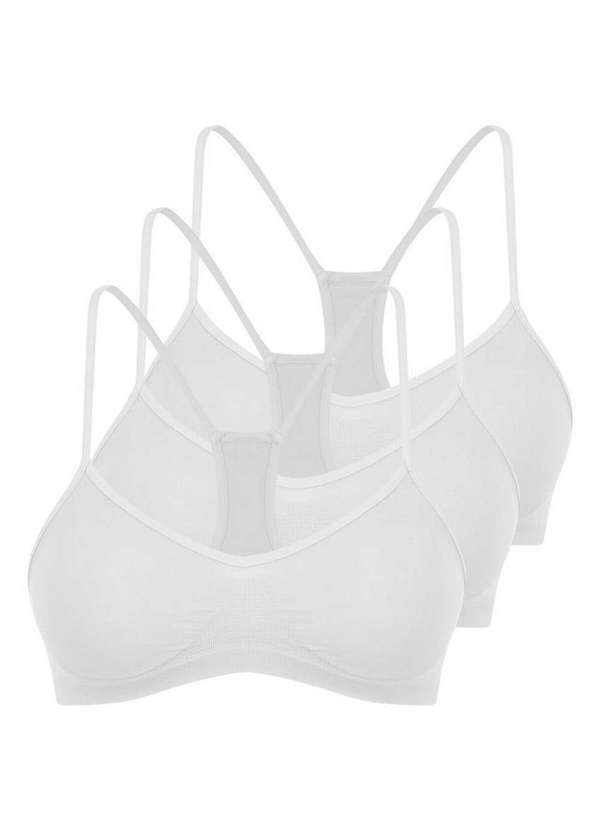 Trifil - Kit com 3 Tops Nadador sem Aro e sem Bojo Trifil 1155 Branco