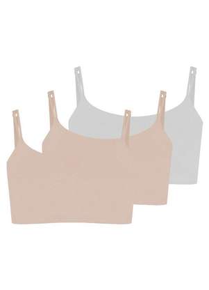 Kit com 3 Tops sem Aro com Bojo Removível Hope 2186 - HOPE