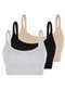 Lupo - Kit com 3 Tops sem Aro e sem Bojo Loba 41018-001 Branco - variação: Branco-Preto-Natural