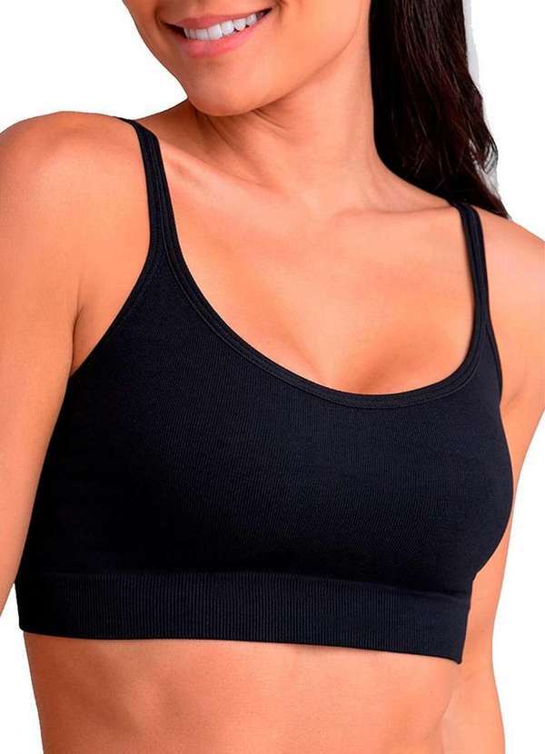 Lupo - Kit com 3 Tops sem Aro e sem Bojo Loba 41018-001 Branco-Preto-Nude 4