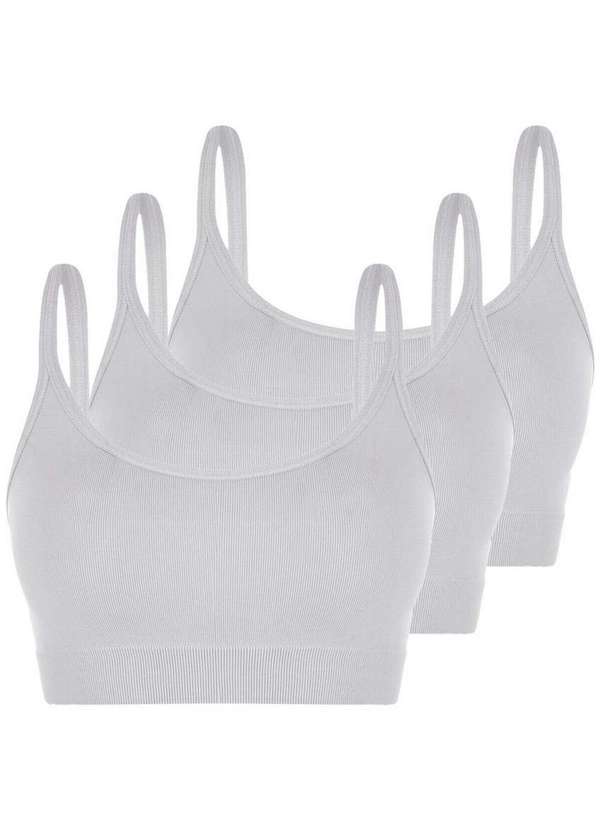 Lupo - Kit com 3 Tops sem Aro e sem Bojo Loba 41018-001 Branco