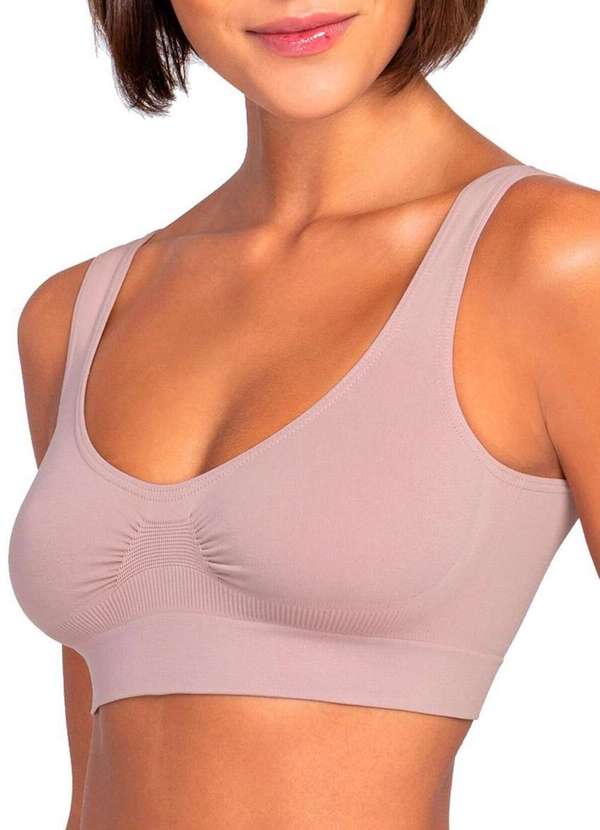 Lupo - Kit com 3 Tops sem Aro e sem Bojo Loba 41300-001 Nude-Preto 2