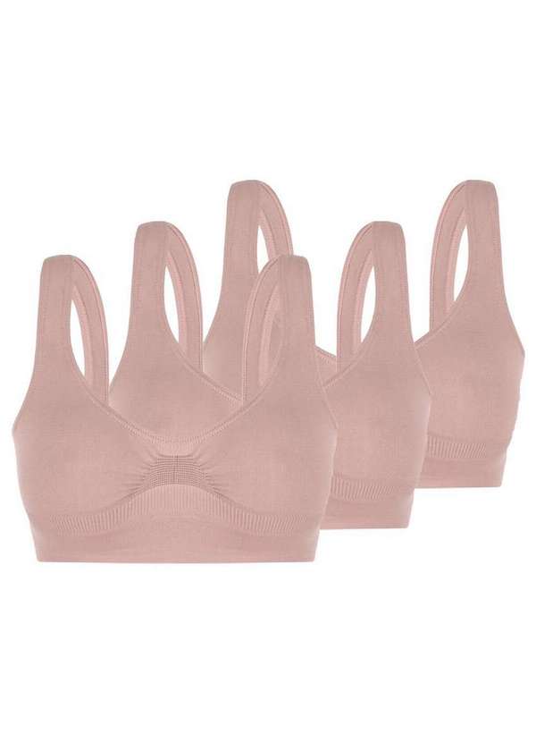 Lupo - Kit com 3 Tops sem Aro e sem Bojo Loba 41300-001 Nude