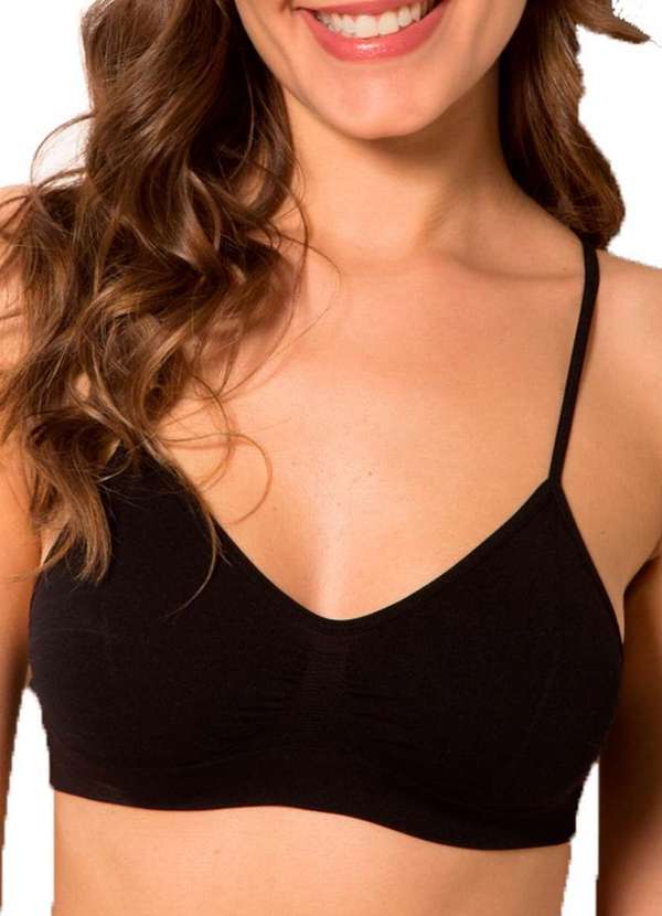 Trifil - Kit com 3 Tops sem Aro e sem Bojo Trifil 4377 Preto-Macadâmia 2