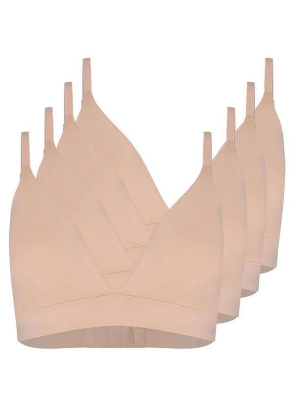 Hope - Kit com 4 Sutiãs sem Aro com Bojo Removível Hope 274840 Bege-Ballet