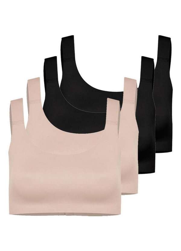 Hope - Kit com 4 Sutiãs sem Aro e sem Bojo Hope 22850 Bege-Ballet-Preto