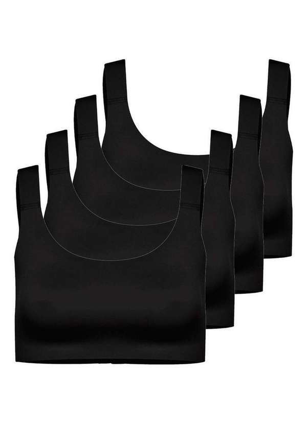 Hope - Kit com 4 Sutiãs sem Aro e sem Bojo Hope 22850 Preto