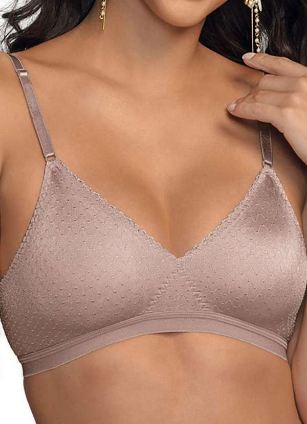 Demillus - Kit com 4 Sutiãs sem Aro e sem Bojo Poás Demillus 61411 Preto-Bege-Rosado 4