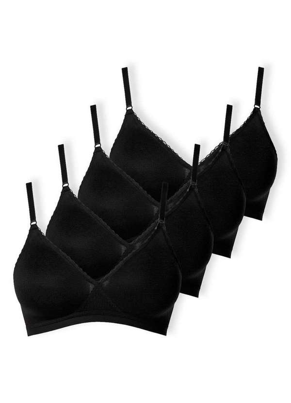 Demillus - Kit com 4 Sutiãs sem Aro e sem Bojo Poás Demillus 61411 Preto