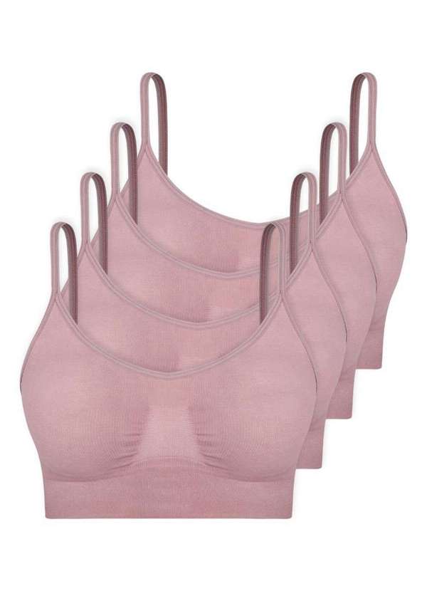 Hope - Kit com 4 Top sem Aro e sem Bojo Hope S21020 Cinza-Luar