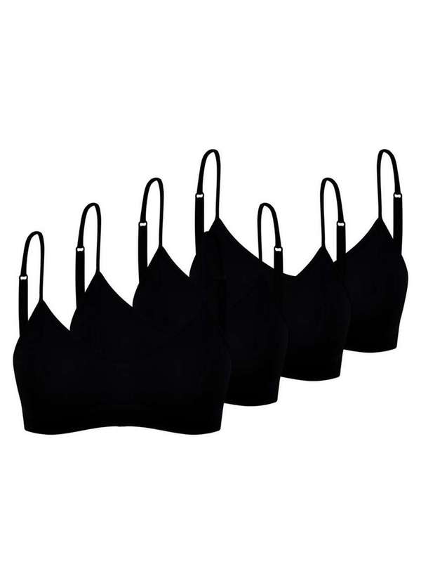 Trifil - Kit com 4 Tops sem Aro e sem Bojo Trifil 4377 Preto