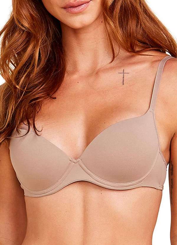 Hope - Kit com 6 Sutiãs com Aro e Bojo Hope 2484 Taça B Camurca-Bege-Ballet 2