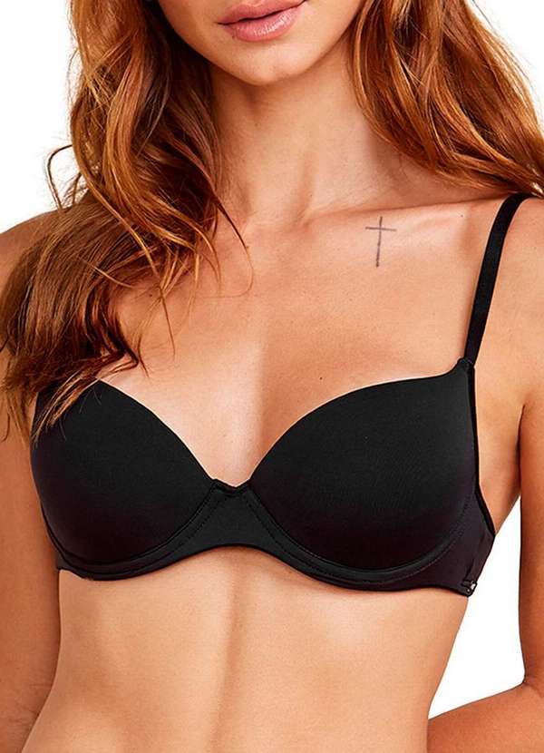 Hope - Kit com 6 Sutiãs com Aro e Bojo Hope 2484 Taça B Camurca-Preto 4