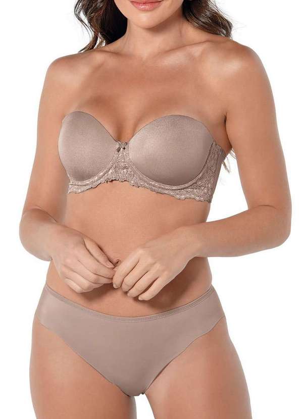 Demillus - Sutiã Bustiê com Aro e Bojo Demillus 67250 55-Bege-Rosado 5