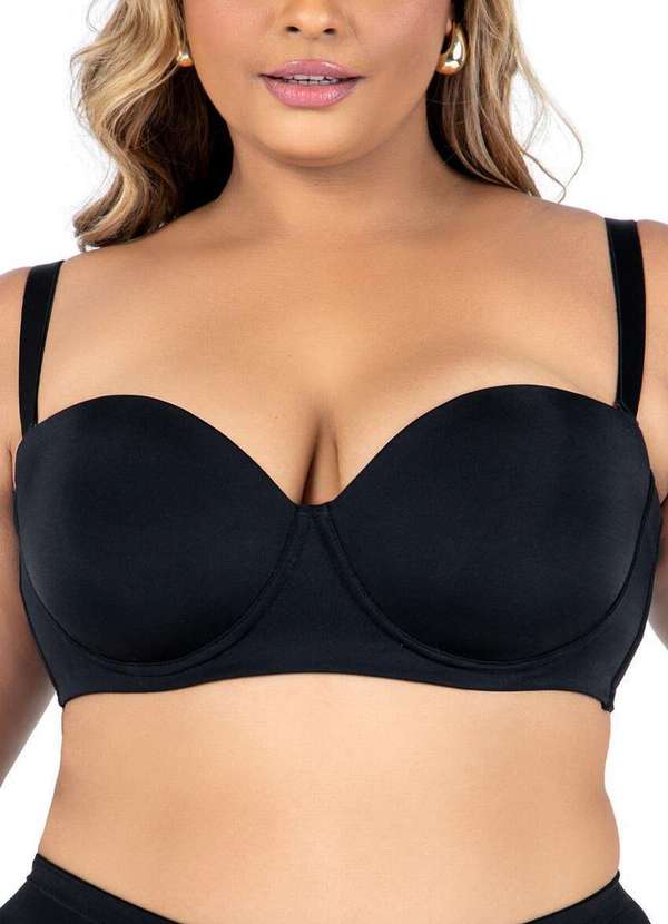 Dilady - Sutiã Bustiê com Aro e Bojo Dilady 12318 Plus Size 012-Preto