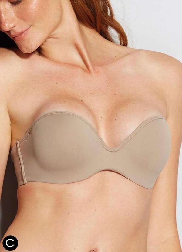 Hope - Sutiã Bustiê com Aro e Bojo Hope 2081 Taça C Cm-Camurca