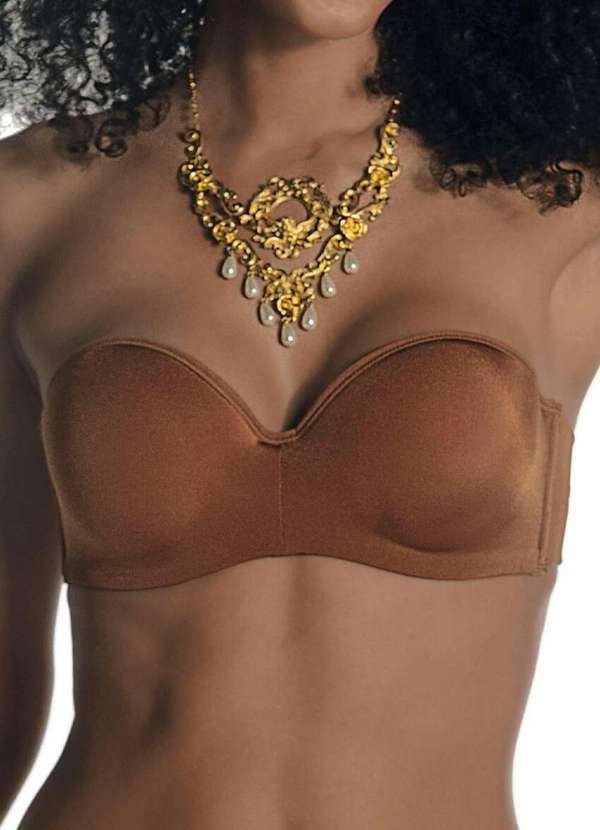 Demillus - Sutiã Bustiê com Aro e Bojo Vertigem Demillus 67858 25-Bronze