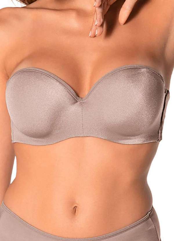 Demillus - Sutiã Bustiê com Aro e Bojo Vertigem Demillus 67858 55-Bege-Rosado