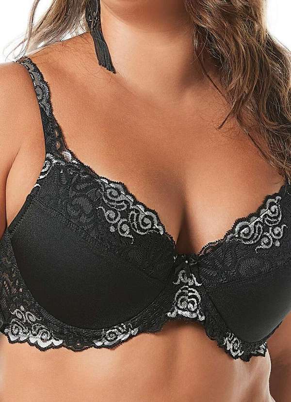 Demillus - Sutiã com Aro e Bojo Habella Demillus 65431 27-Preto 2