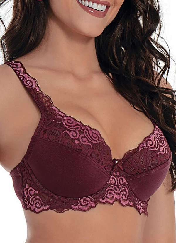 Demillus - Sutiã com Aro e Bojo Habella Demillus 65431 50-Vinho-Barolo 2