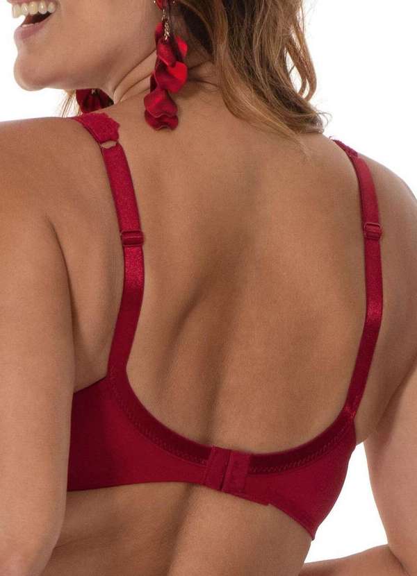 Demillus - Sutiã com Aro e Bojo Iridien Demillus 65204/65104 Taça B 06-Carmim 2