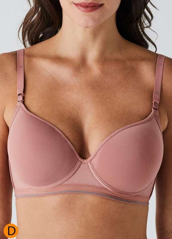 Liz - Sutiã com Aro e Bojo Liz 51818 Taça D 582-Rosa-Mônaco