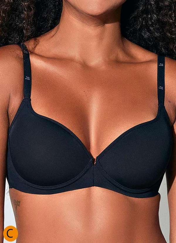 Liz - Sutiã com Aro e Bojo Liz 51866 Taça C 71-Preto