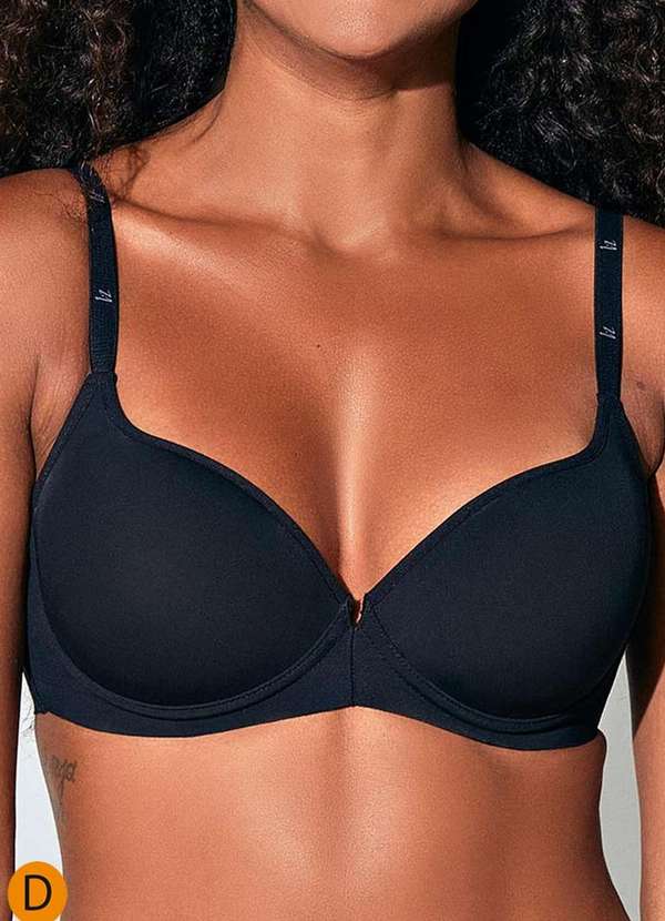 Liz - Sutiã com Aro e Bojo Liz 51866 Taça D 71-Preto