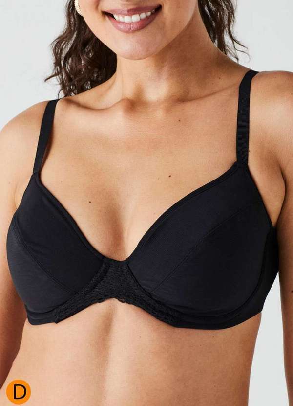 Liz - Sutiã com Aro e Bojo Liz 51885 Taça D 381-Super-Black