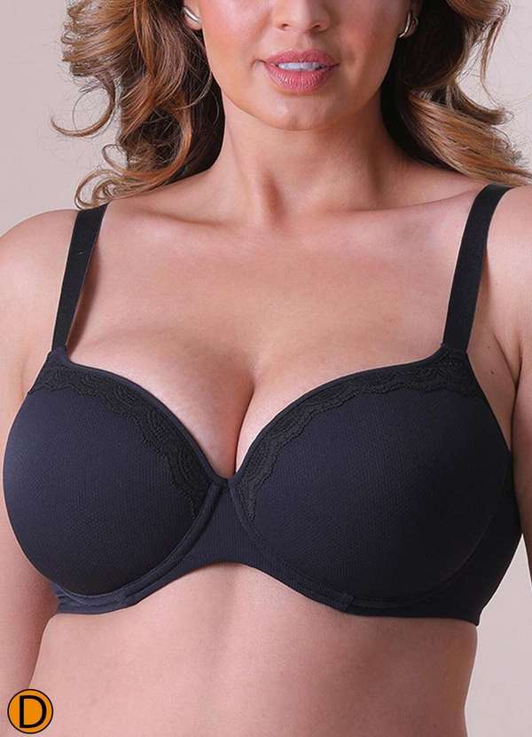 Liz - Sutiã com Aro e Bojo Liz 51925 Taça D 71-Preto