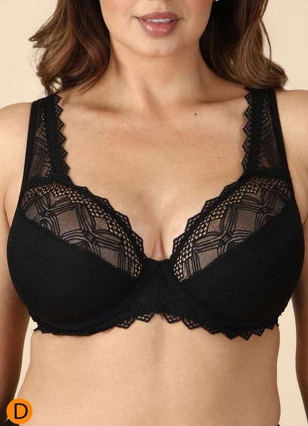Liz - Sutiã com Aro e Bojo Liz 51975 Taça D 381-Super-Black