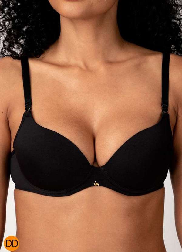Liz - Sutiã com Aro e Bojo Push Up Liz 51805 Taça Dd 71-Preto