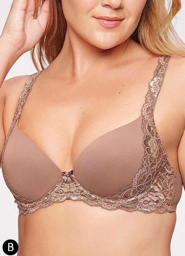 Triumph - Sutiã com Aro e Bojo Wp Triumph Classic Soft 24727 Taça B 196-Mascavo