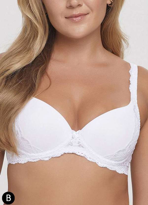 Triumph - Sutiã com Aro e Bojo Wp Triumph Classic Soft 24727 Taça B 220-Branco