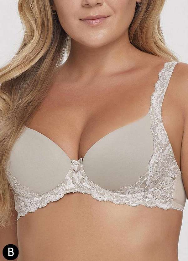 Triumph - Sutiã com Aro e Bojo Wp Triumph Classic Soft 24727 Taça B 48-Mink