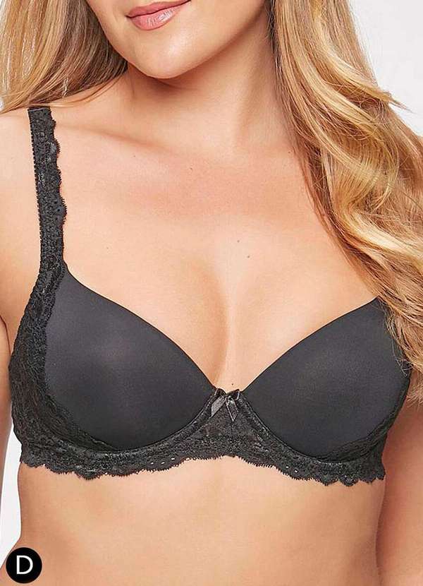 Triumph - Sutiã com Aro e Bojo Wp Triumph Classic Soft 24727 Taça D 217-Preto